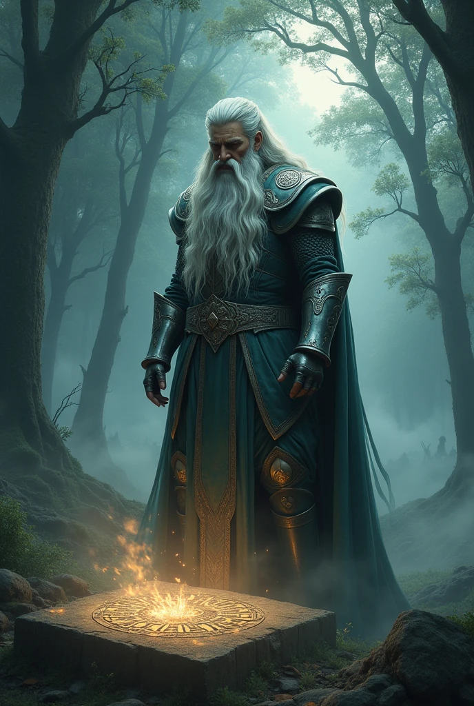 odin/Wyrd (White Rune)meaning: destiny, the unknown, infinite potential.Interpretation: This rune represents the unknowable, the power of destiny, and what is yet to be revealed. It does not have a specific symbol and is interpreted as a mysterious force..
God Odin reading runes