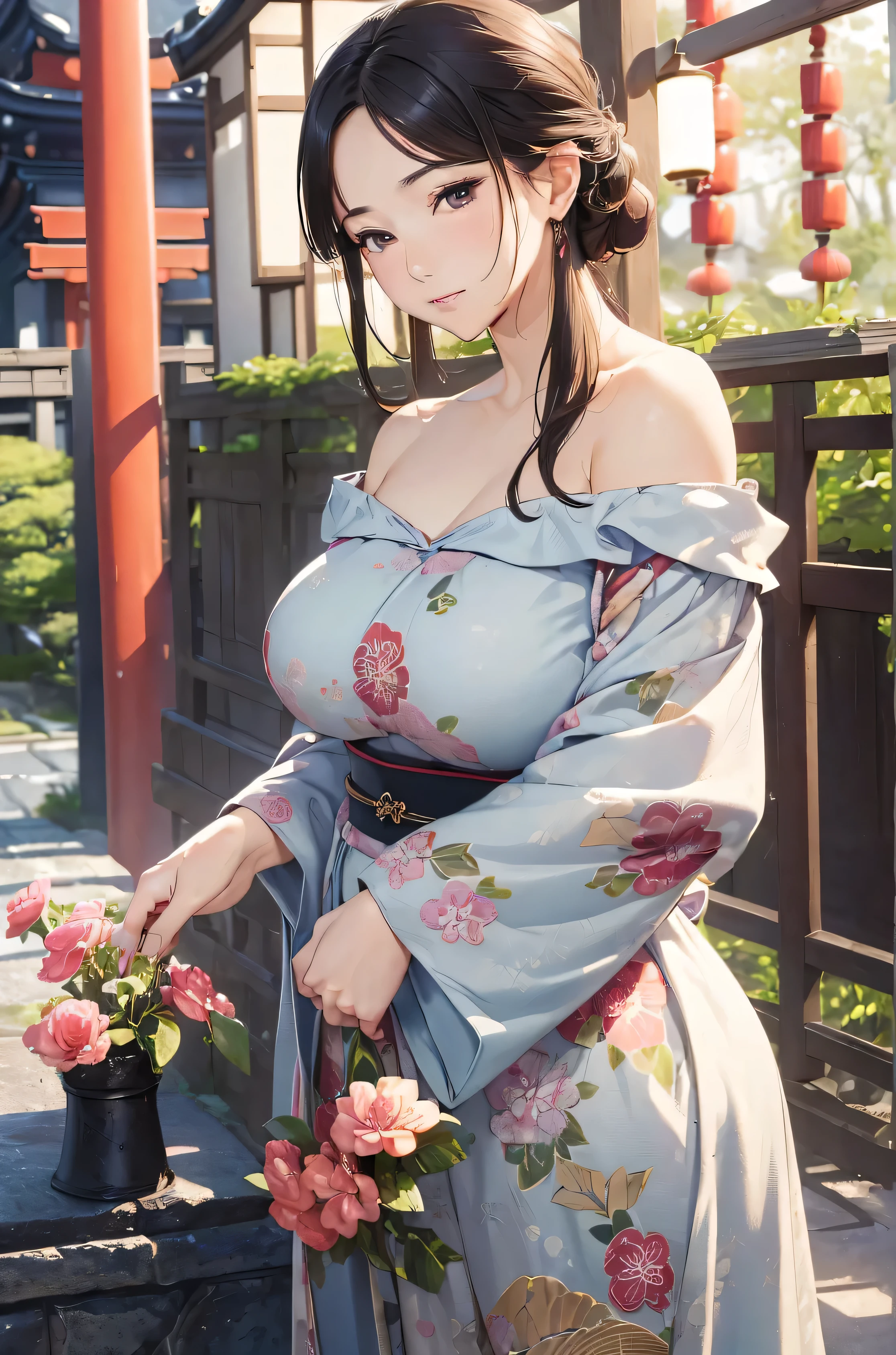 (((masterpiece))),(((High resolution)))、(((8k)))、(((Perfect Face)))、(((The Beauty of Japan)))、40 years old、(((Beautiful Face))), (((Off-the-shoulder dress))), Plump, Embarrassed look, Looking at the camera、Top quality eyes, Detailed Texture, Looking at the camera, Big Breasts