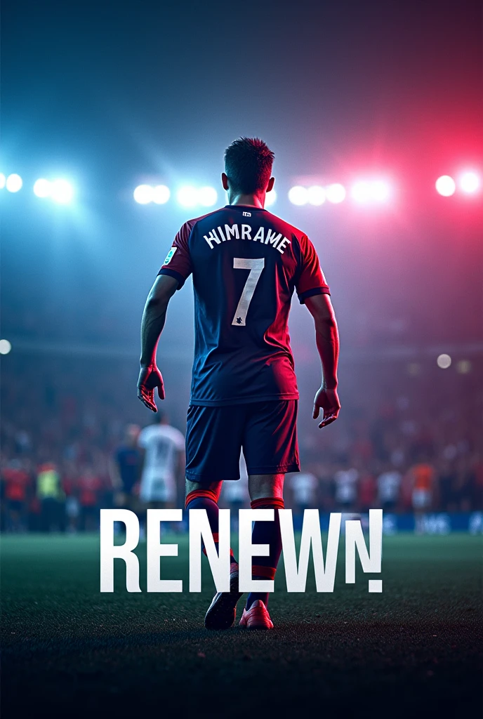 Professional design, soccer club, art to present a player's renewal, take one of those camera shots Just empty