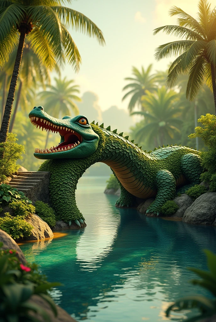 A bridge in the shape of a crocodile