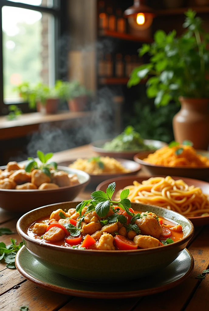 different food dishes}