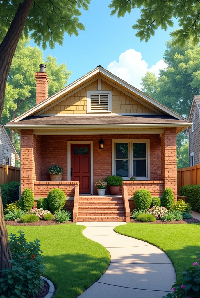 Drawing of a house with 1 bedroom, 1 room, 1 kitchen, 1 garage, 1 bathroom and 1 patio