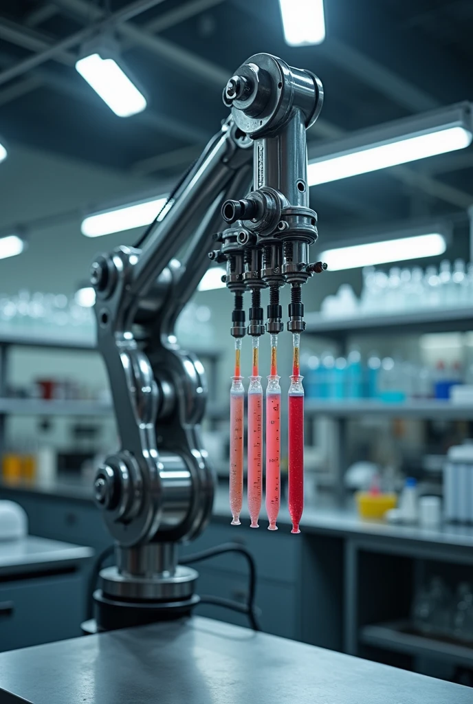 image of a hydraulic arm with syringes