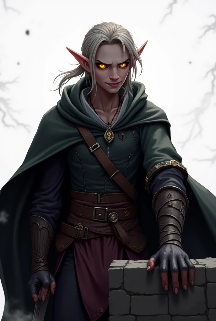 Elfo , Ladin assassin , naughty man , grimdark , yellow eye , evil