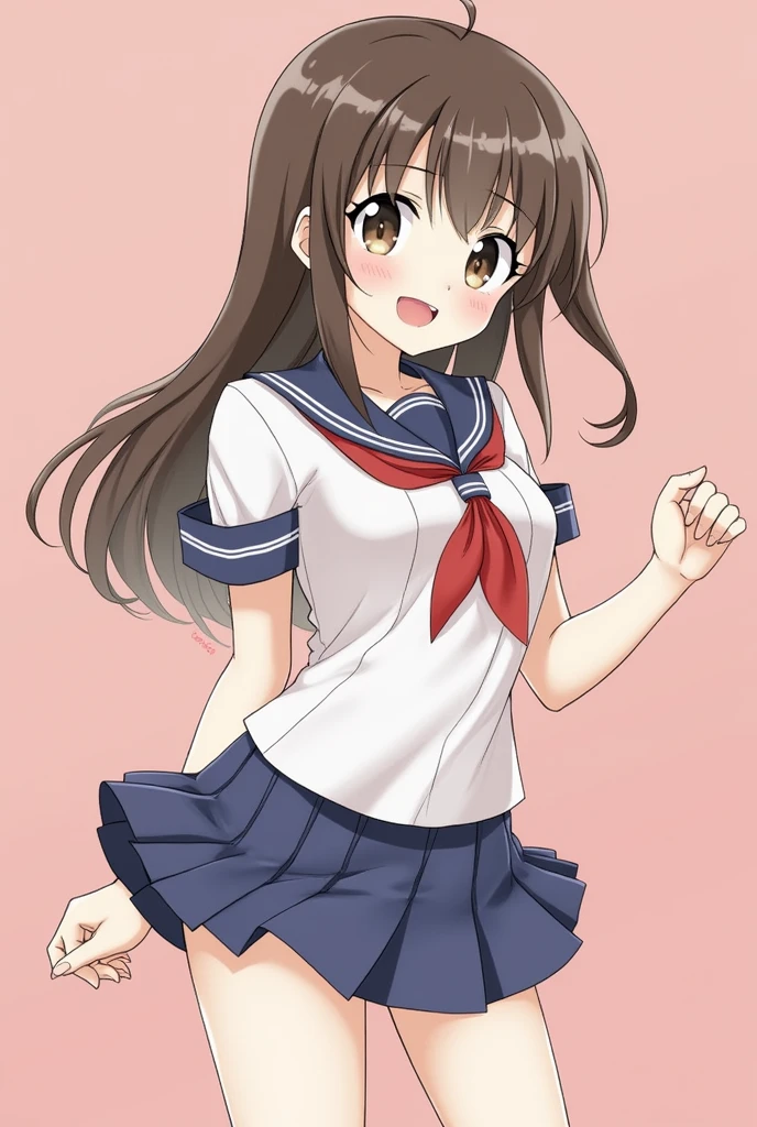 High School Uniform、underboob、Vaginal show、(Sexual Pose)、gyaru、Lower body naked