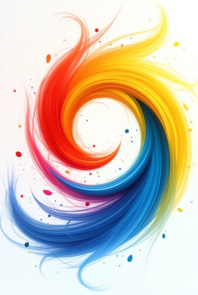 an image with the primary colors in a swirl shape, WITH WHITE BACKGROUND 