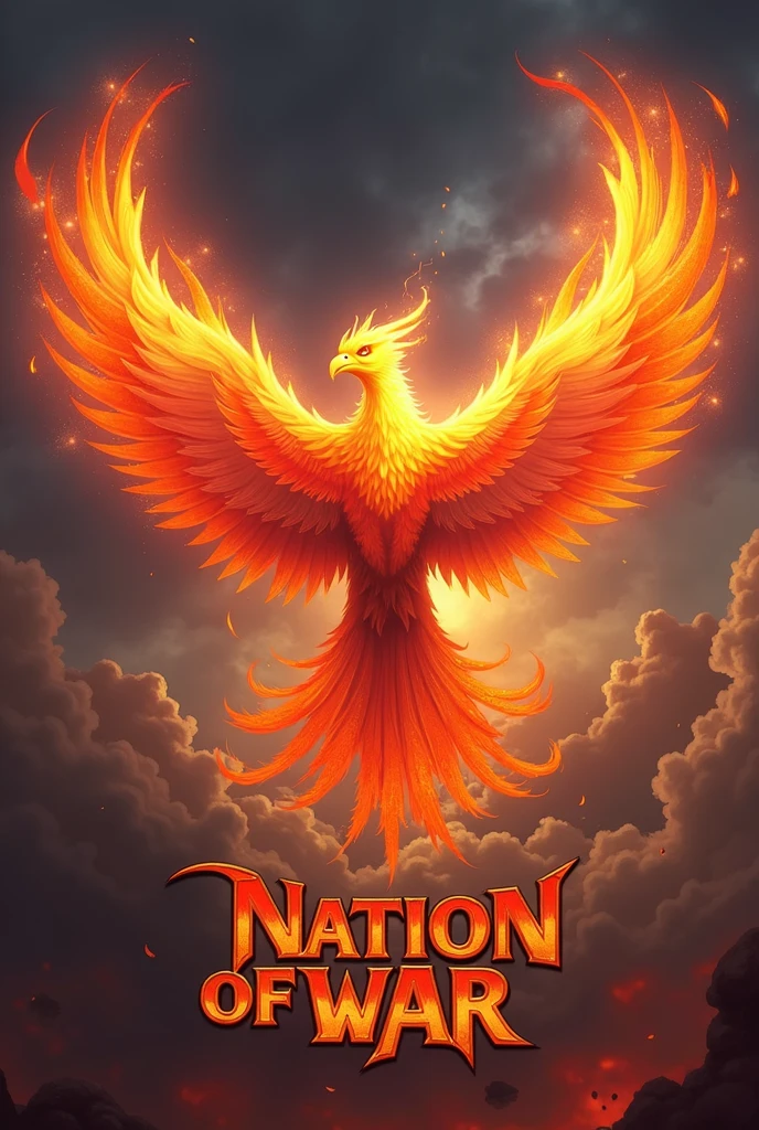 Fire Phoenix with logo written Nation Of War 