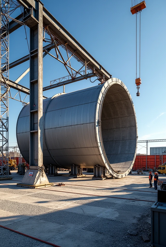 Formwork mold with steel structure for Warren truss type bridges for a 6-meter circular tank