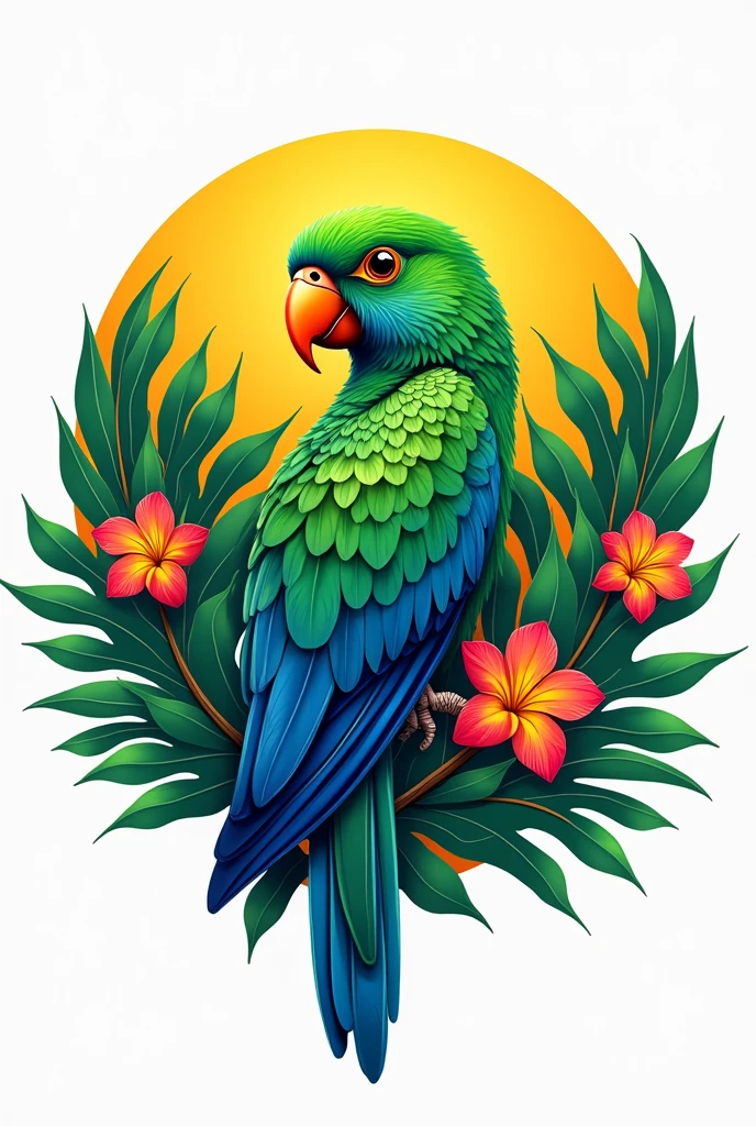 logo with a maracanã parrot