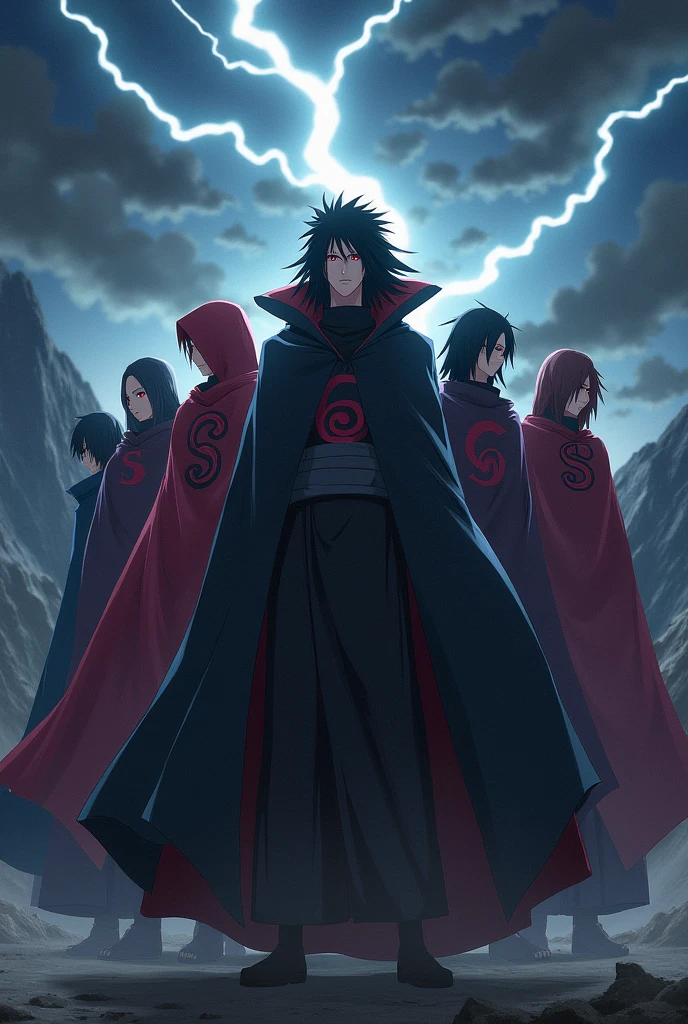 a realistic image of Madara against the Akatsuki