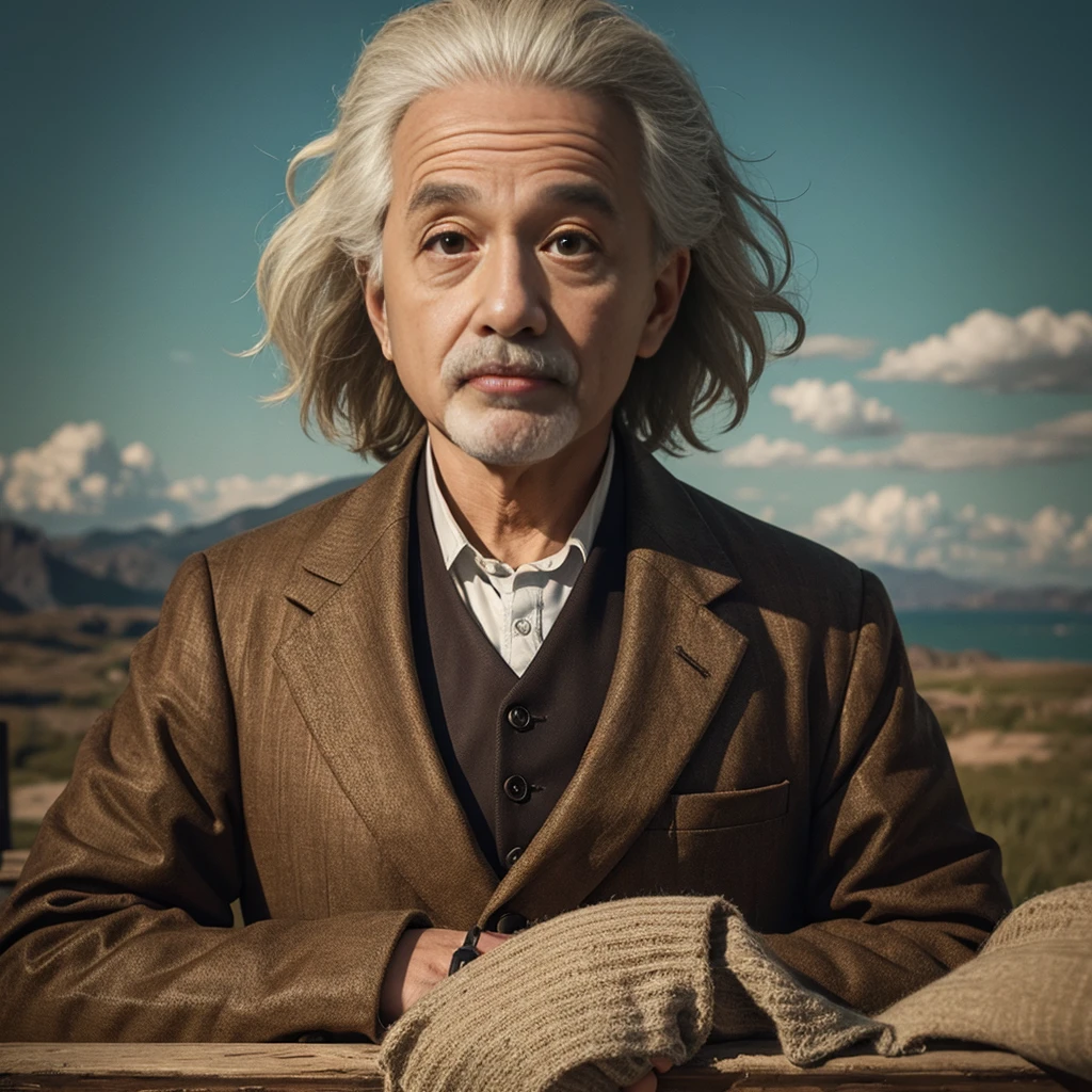 high quality, masterpiece, Very detailed, 8k, Einstein