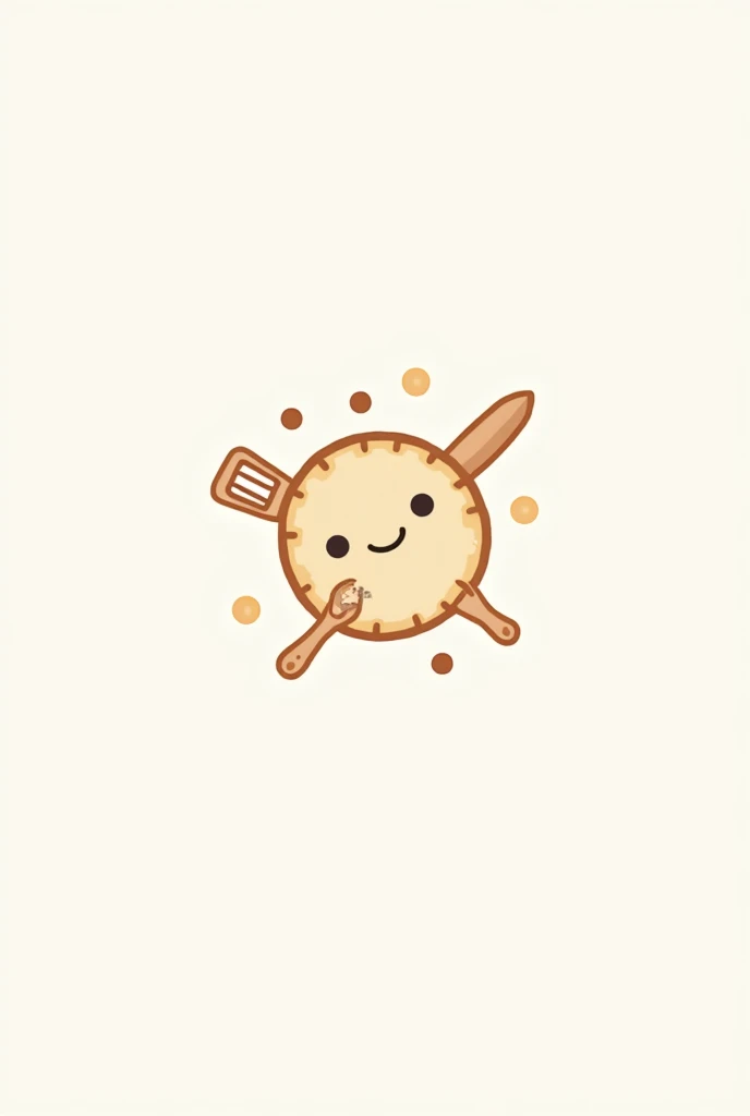 Small and simple bakery company logo with kitchen utensils, What does Cookis San say?