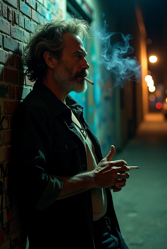 A man smoking a cigarette in his mouth