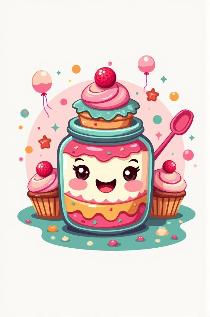 Create a cute and fun logo for a jar cake.