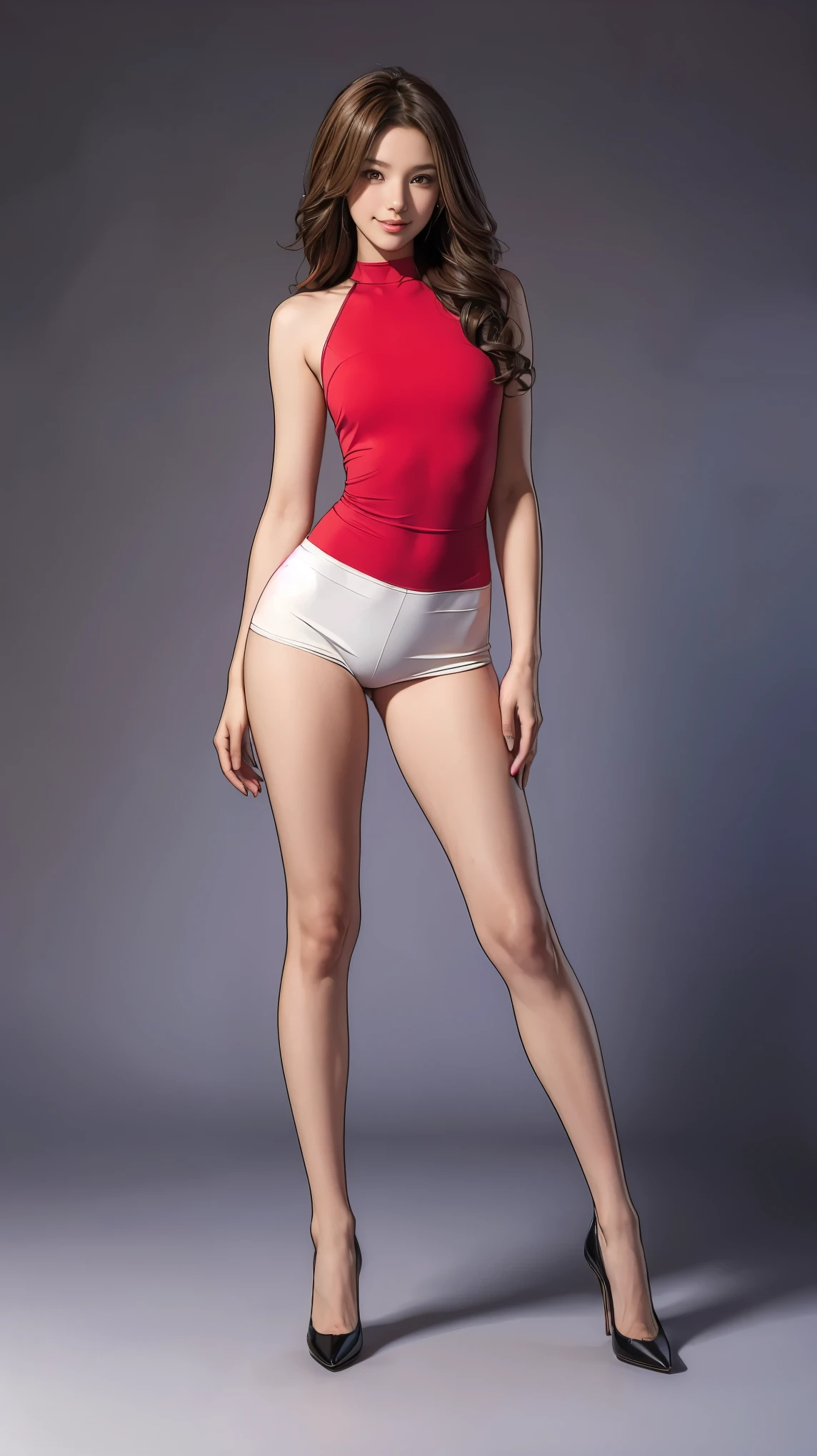 ((masterpiece)),(((Highest quality))),Beautiful thighs,Long legs,Slim figure:1.5,whole body:1.5,(one person's:1.3),(Viewer Display:1.4),(Pointy high heels :1.3),(Sitting on top of a mountain in the sunset with legs spread and panties showing:1.5),(Wearing a floral dress:1.2),(Curly blonde hair:1.2),Looking away:1.5,The best smile:1.5