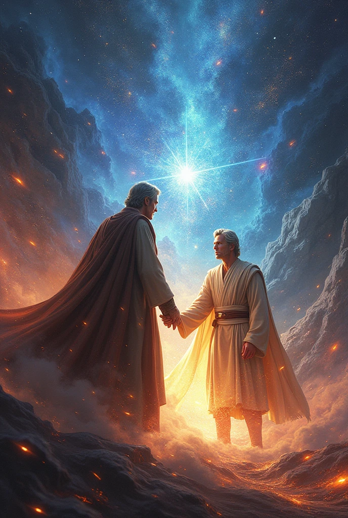The Spiritual Battle: Despite Obi-Wan's words, McKenna refuses to accept his point of view. The tension grows until McKenna, using a spiritual power channeled through his faith, invokes a sacred force that rivals the Force. The two confront each other, not just physically, but spiritually.The battle is not a mere fight of swords and powers. It's a clash of ideas and beliefs, where Obi-Wan must face not only McKenna's power, but also the doubts that he sows in his mind. McKenna, On the other hand, must grapple with the growing realization that maybe his convictions are not as absolute as he thought.