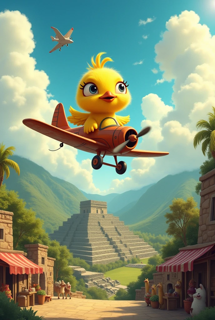 A chick on a plane bombing Peru