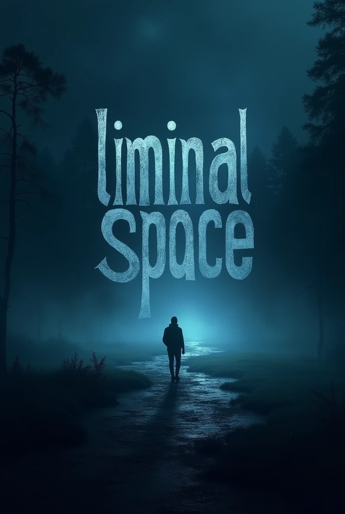 (photorealism:1.2), 

**Title:** Liminal Space

**Description:**
Generate an aesthetic illustration featuring the word "Liminal Space" prominently and correctly displayed in a creative, artistic font. The writing should be broad and bold and landscape. The design should evoke a sense of transition and uncertainty, capturing the essence of being in between two states.

**Color Palette:**
- Utilize deep, rich colors, particularly black and blue, to convey depth and introspection.

**Visual Elements:**
- Include blurred boundaries and soft, ethereal lighting and space vive.
- Enhance the feeling of ambiguity and transformation through these elements.

**Tone:**
- The overall tone should be contemplative and visually striking.
