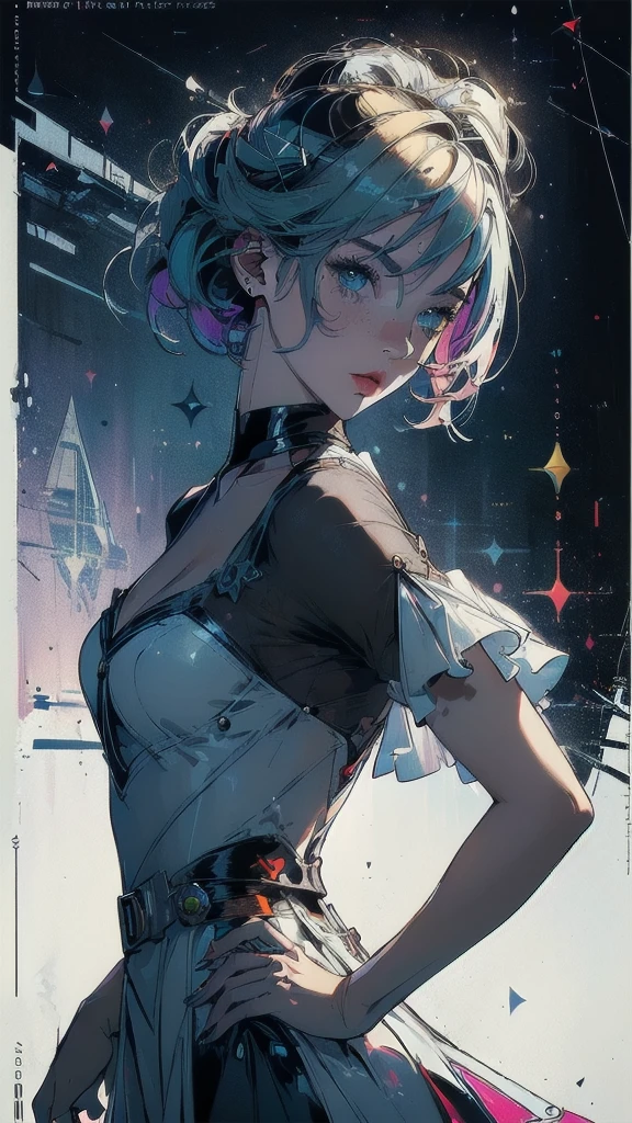 (((masterpiece, highest quality))),(((solo:1.2))),(((1girl:1.2))),32k wallpaper, very detailed, poster, vintage science fiction,(((((geometric cinematic movie poster))))), ((((bauhaus)))),(((abstract))),((((mid century modern)))),(((((portfolio))))),(((((Close-up))))),(((((bust up))))),((((more various angle)))),(((highlight))),((((heterochromia)))),(((complete. detailed face))),(((Extremely talented))),(((most complecated machine))),(((Overall colorfully))),((((((Absolutely gradation background)))))),(((playing cards sexy dress)))