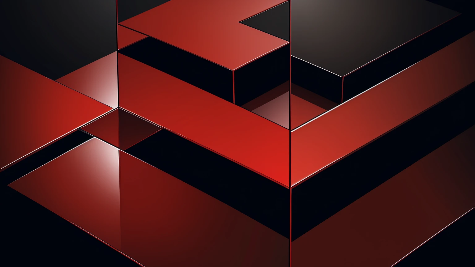 (masterpiece, Highest quality, Very detailed, 8k wallpaper), Abstract color splashes, Red and Black、Vibrant, sharp、straight、reflection、Geometric pattern、Cut gemstones