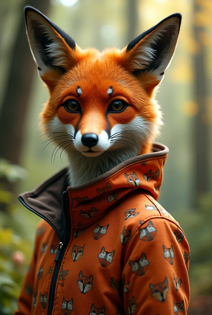 Make a splash with a Fox-themed Mask, with details like pointy ears on one part of the face, With a Tearaway Suit adorned with fox patterns