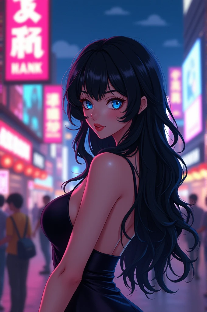 High resolution RAW color art, animation, Silver Marble Skin, (((Highly detailed elegant))), Magical atmosphere, Detailed skin, texture,(Exquisitely crafted, The finer details, Ultra-detailed art), Depth of written boundary, Silky Touch, Hyper Detail, Matte Drawing, Aquamarine Eyes, Elegant face, Neon Light, Looking to the side,Crouch down,Crouch down,Red and black dress,Knee length dresses,dior pink lips,Red eyeshadow,in the rain,In the city,8K