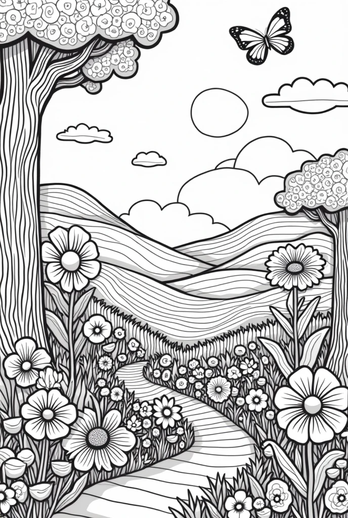 Outlined image for coloring with crayons