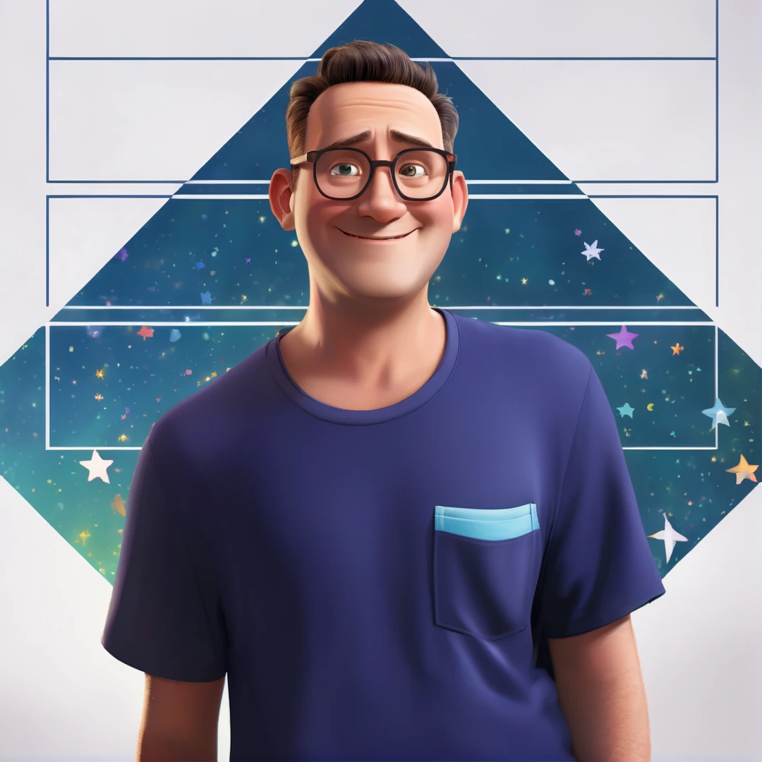 (wide amgle:1.2),(bright and vibrant colors), (highres), (realistic:1.37), Disney Pixar Movie poster, (art by Kevin James), skinny, no muscle, (55 years old man and his son),father and son, (beautiful detailed eyes:1.1), (beautiful detailed lips:1.1), smiling with a warm expression, (charming appearance:1.1), (professional lighting), (ultra-fine rendering), upper body shot, (expressive facial features:1.1), reading a book to the son, (reading intently:1.1), surrounded by magical elements representing different Pixar movies, (dynamic composition), (whimsical details), (playful characters), vibrant background, filled with color and joy, (3D render), (fantastical art style), (nostalgic aesthetic), (attention to detail:1.1).
