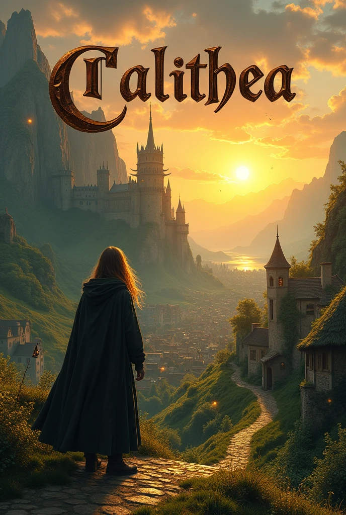 Medieval fantasy background. With the text Calithea 