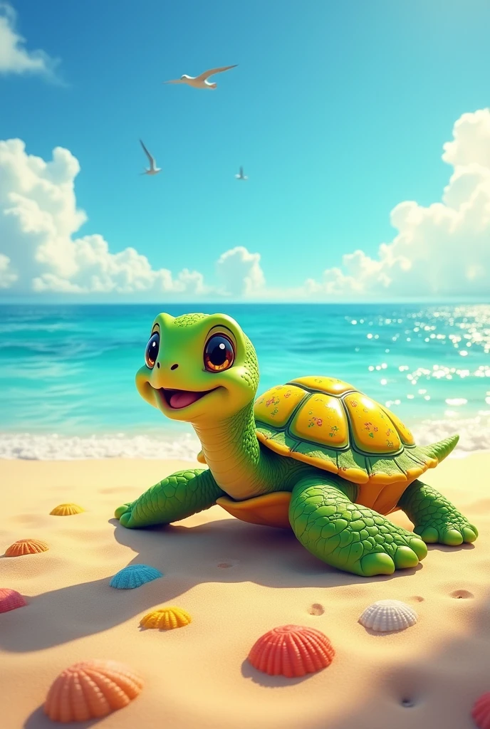 Draw a turtle and make it happy