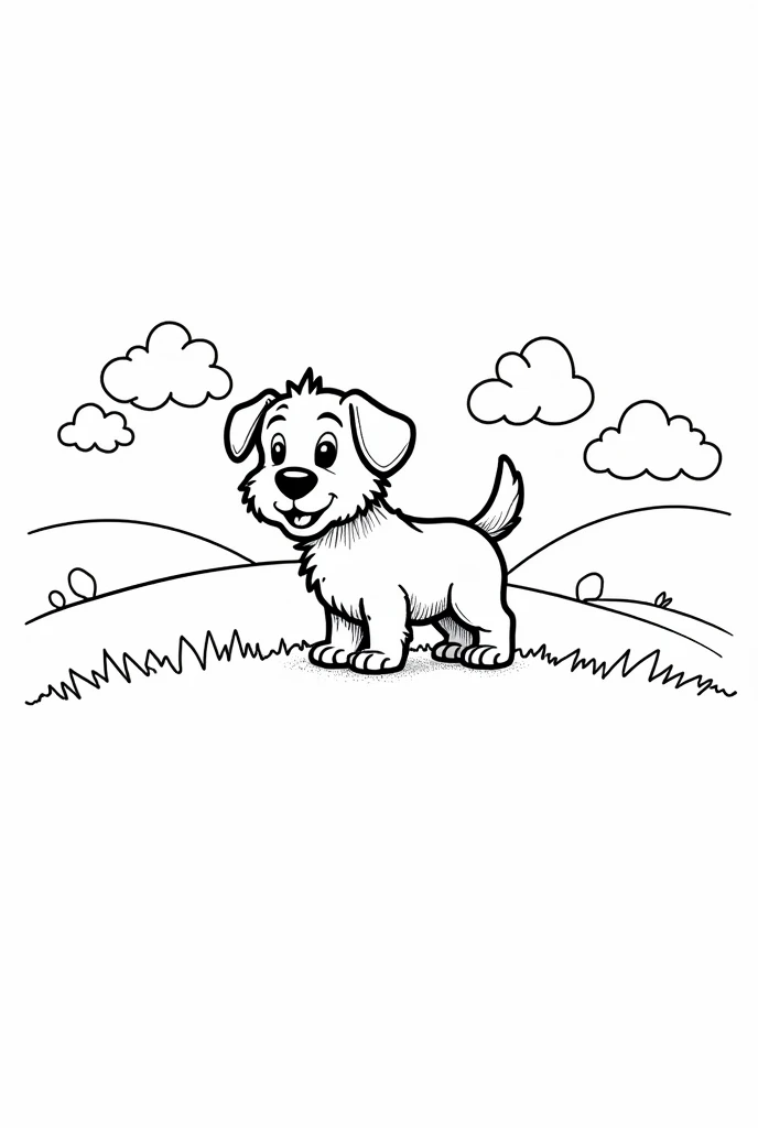 Dashed image of a dog to color 