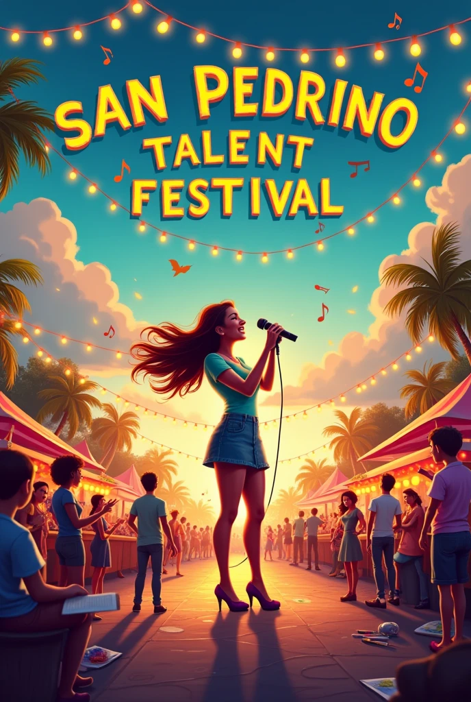 Make a drawing to invite people to the San Pedrino Talent Festival
