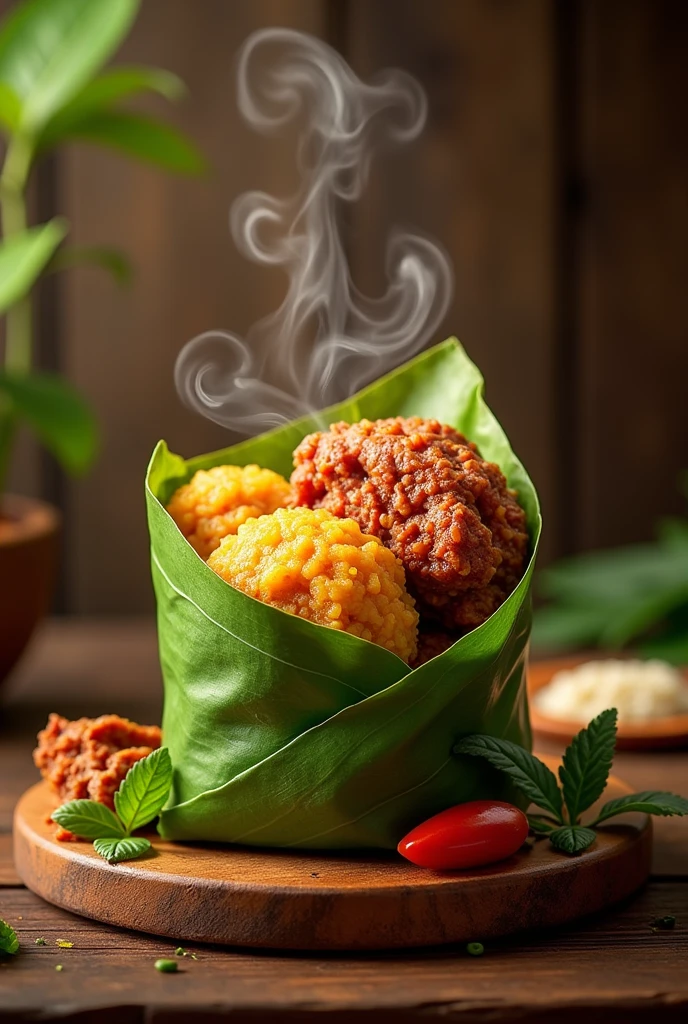 I want to create a pastil food logo that can be use as my logo in making pastil in a canned goods and that has three flavors chicken, pork and beef. 