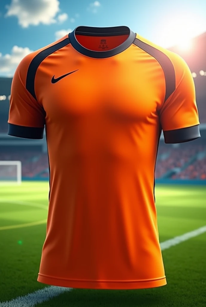 Orange jersey with noticeable black details
