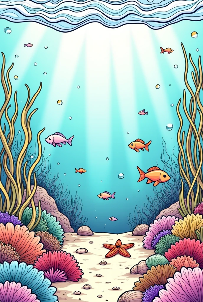 Outlined image to color of the seabed