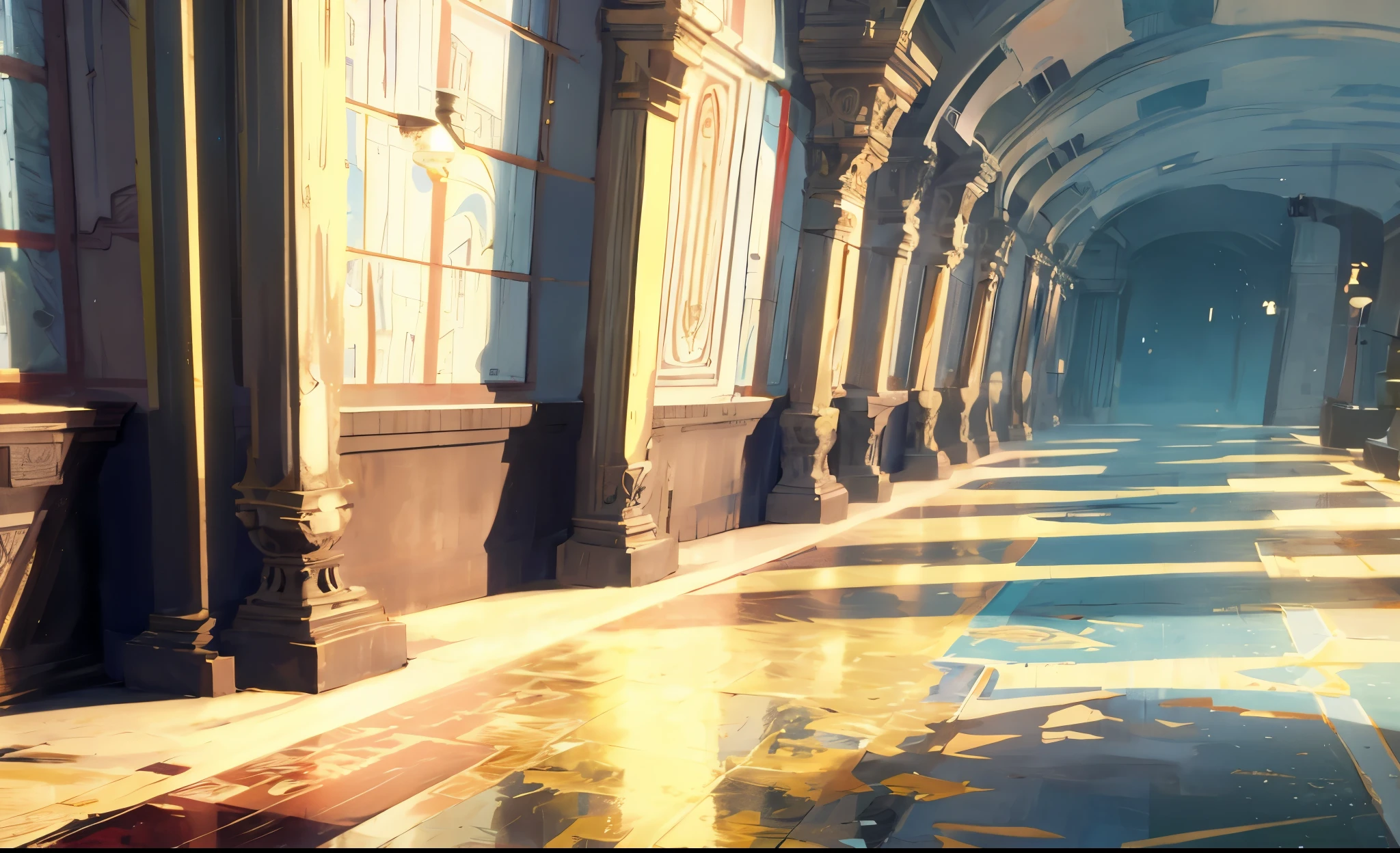 Middle wind,European architecture,Blue Room,4K,8K,Highest quality