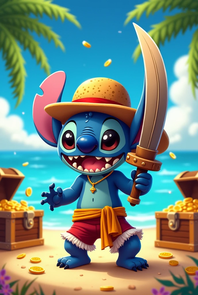 stitch fantasiado de luffy