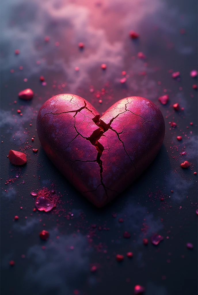 Make a purple cracked heart cover