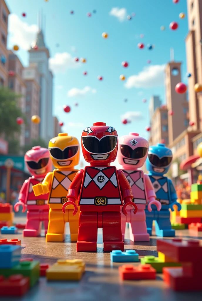 Power rangers em arte de lego