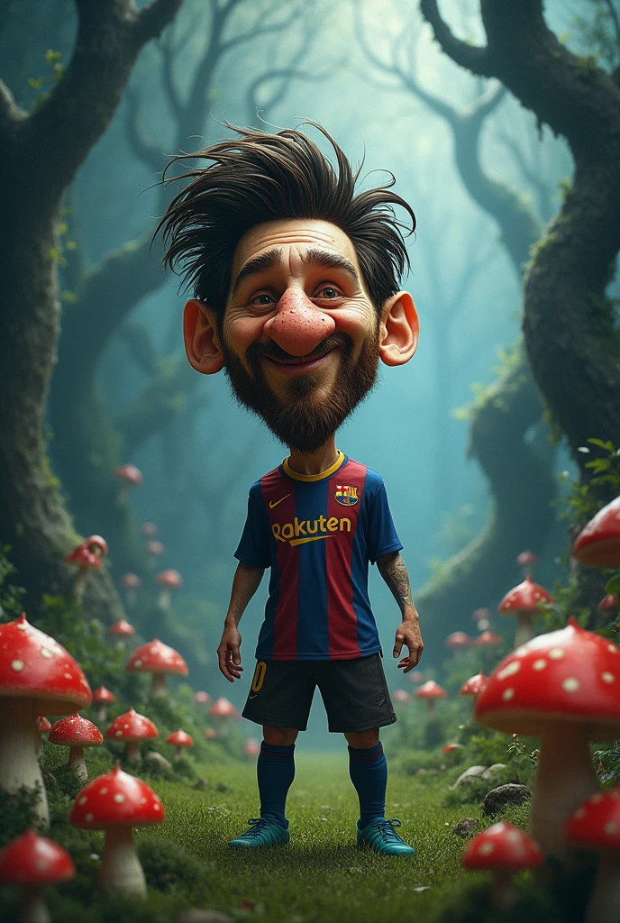 Messi with a face of an ugly witch