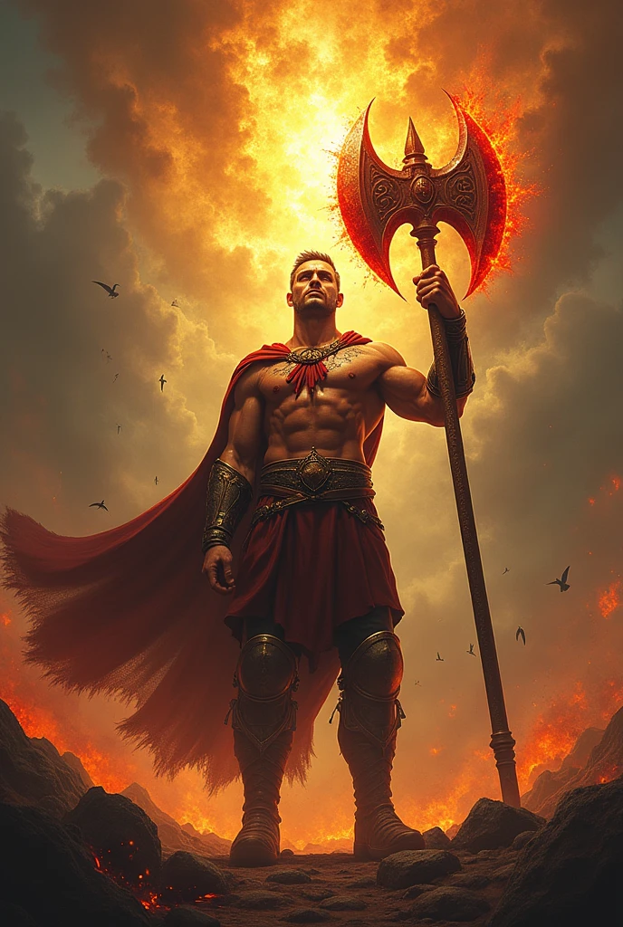 Escanor's ax full of blood