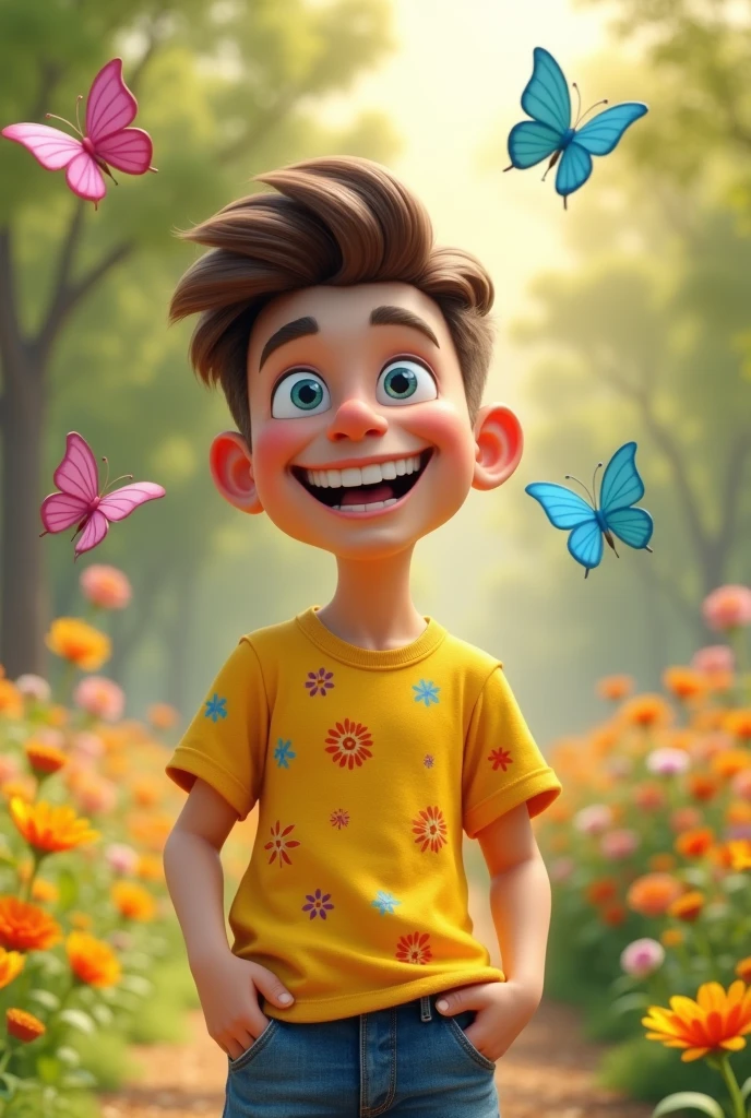 A 3D man, Happy and cheerful