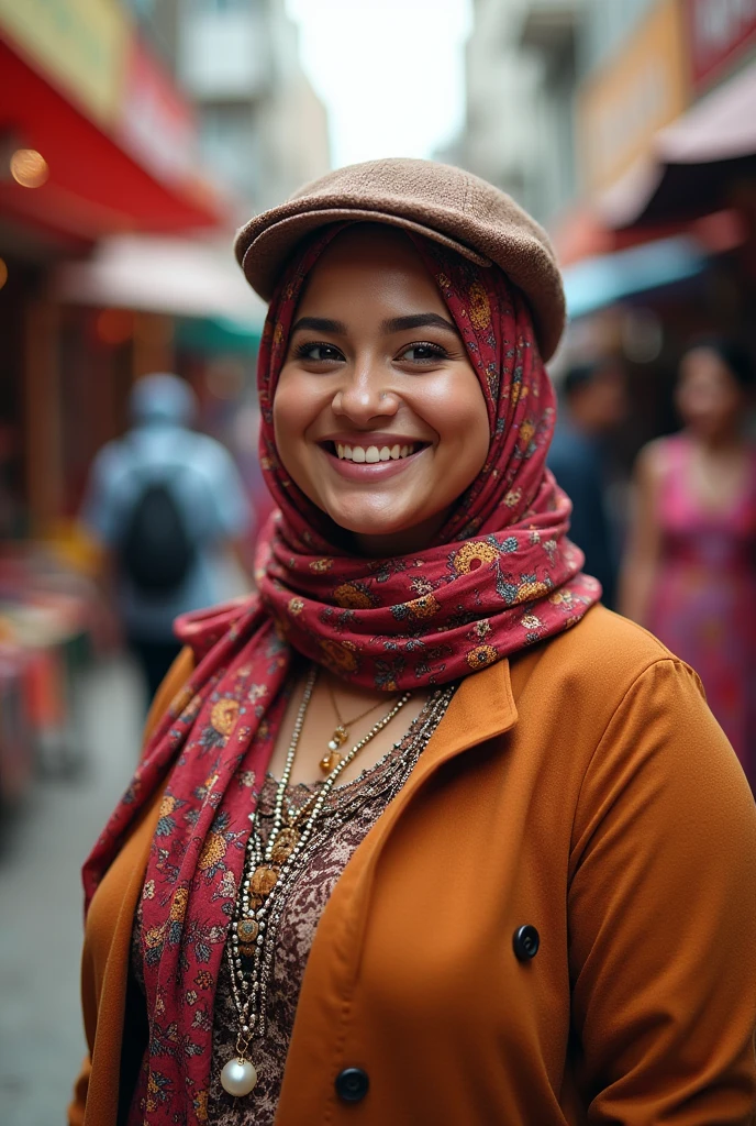 Hijabis woman chubby wear cap
