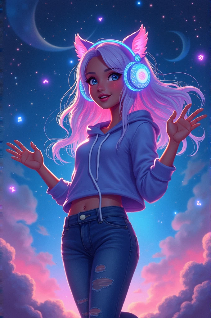 Starjuki with headphones