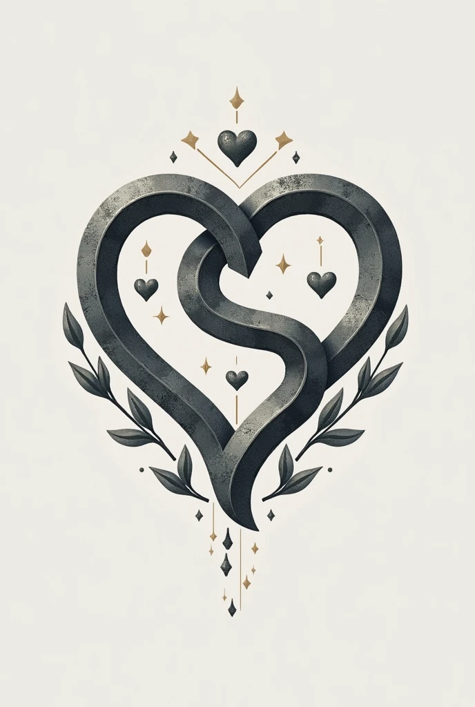 I need you to help me create a logo for a family home.
I want this logo to represent , through small symbols the family union, love,  fraternity. I would like the initials to be "My S" .I would like it in iron colors 
