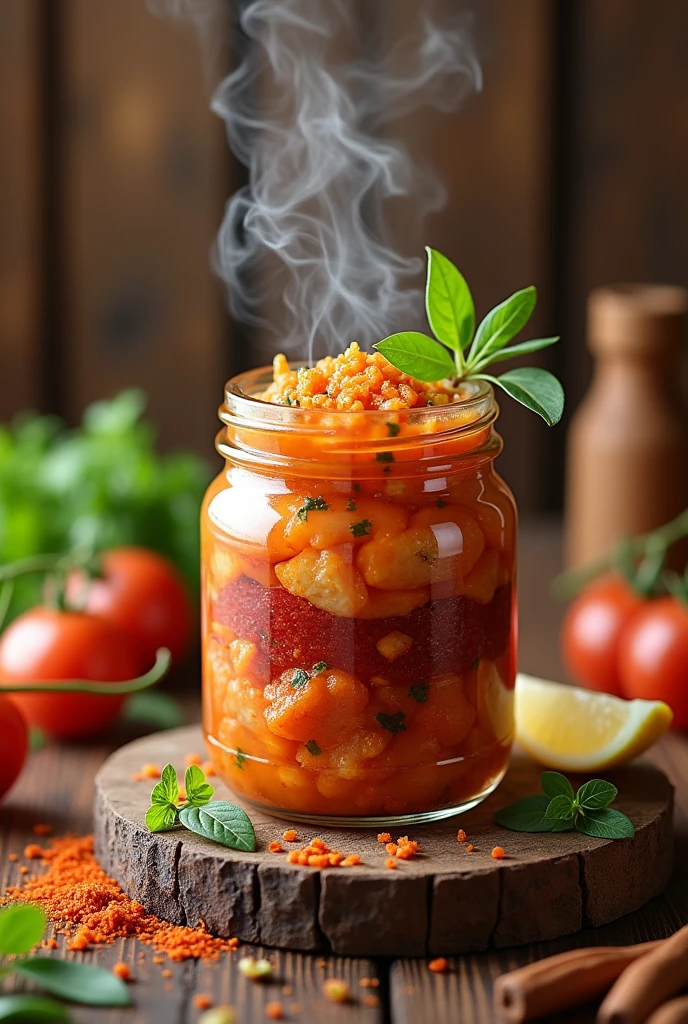 I want to create a pastil food logo that has three flavors chicken, pork and beef . In a small sealed jar. 