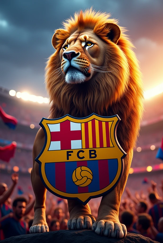 Lion and Barça crest