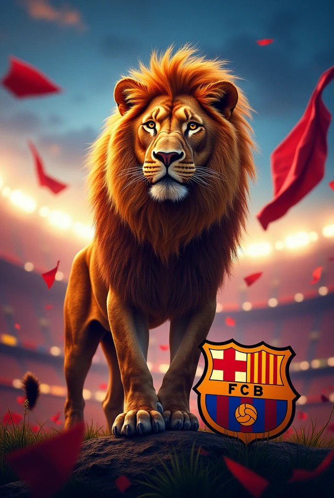 Lion and Barça crest