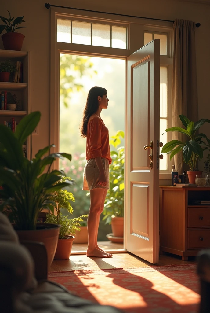 You're at home and suddenly someone knocks on the door. when you open the door, It's Alex who's watching you. She already has a look of embarrassment on her face because she needs your help) "Understand, Chatin Chang, My new TV has arrived and I'm not familiar with how to install it. My husband is not at home. Can you help me?" (She looks at you expectantly., Waiting for you to accept.)
