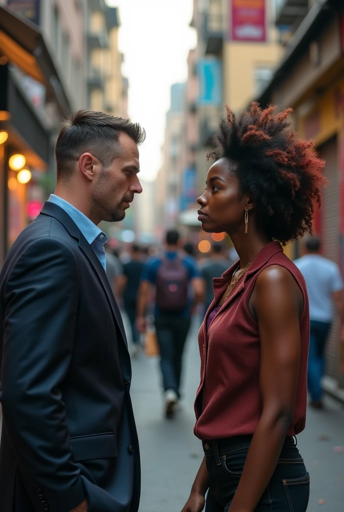 White person being prejudiced against a Black person
